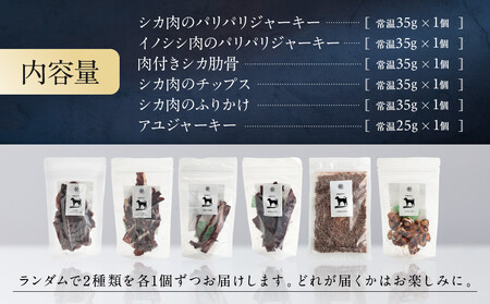 【定期便全6回（偶数月）】犬用ジビエおやつ おまかせ定期便｜ジビエ 鹿肉 自然派 ジャーキー 犬用 ペット おやつ ドッグフード 飛騨高山舞地美恵 SW104