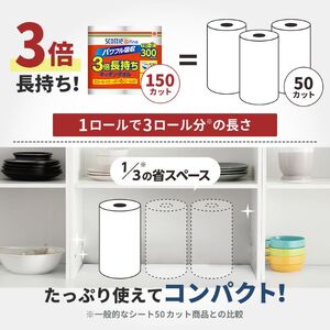 定期便 キッチンペーパー スコッティ 32ロール ファイン キッチンタオル 3倍巻き 150カット ペーパータオル 2ロール × 8パック《 6ヶ月ごと計2回 》