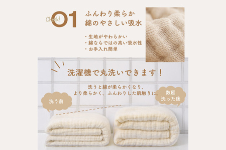 colulu ガーゼタオル【ブルー】（3319）