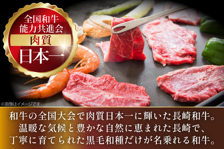 AJ565 【3回定期便】長崎和牛 もも 焼肉用 約500g   [ まるしん商会 長崎県 島原市 ]
