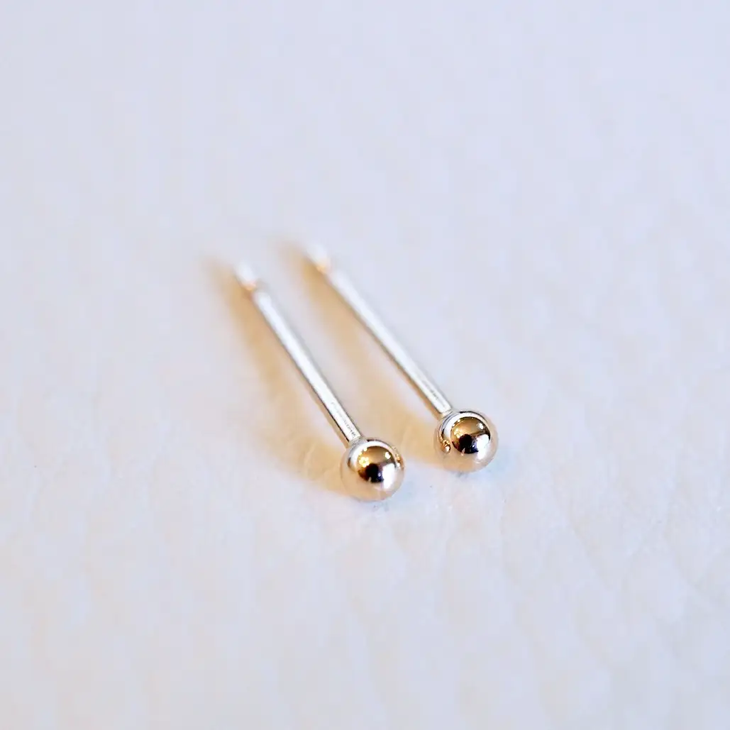 K10YG(10金) イエローゴールド  地金 中空 シンプル ボール ピアス (2mm)  保証書付 KO-0080 242-068-a