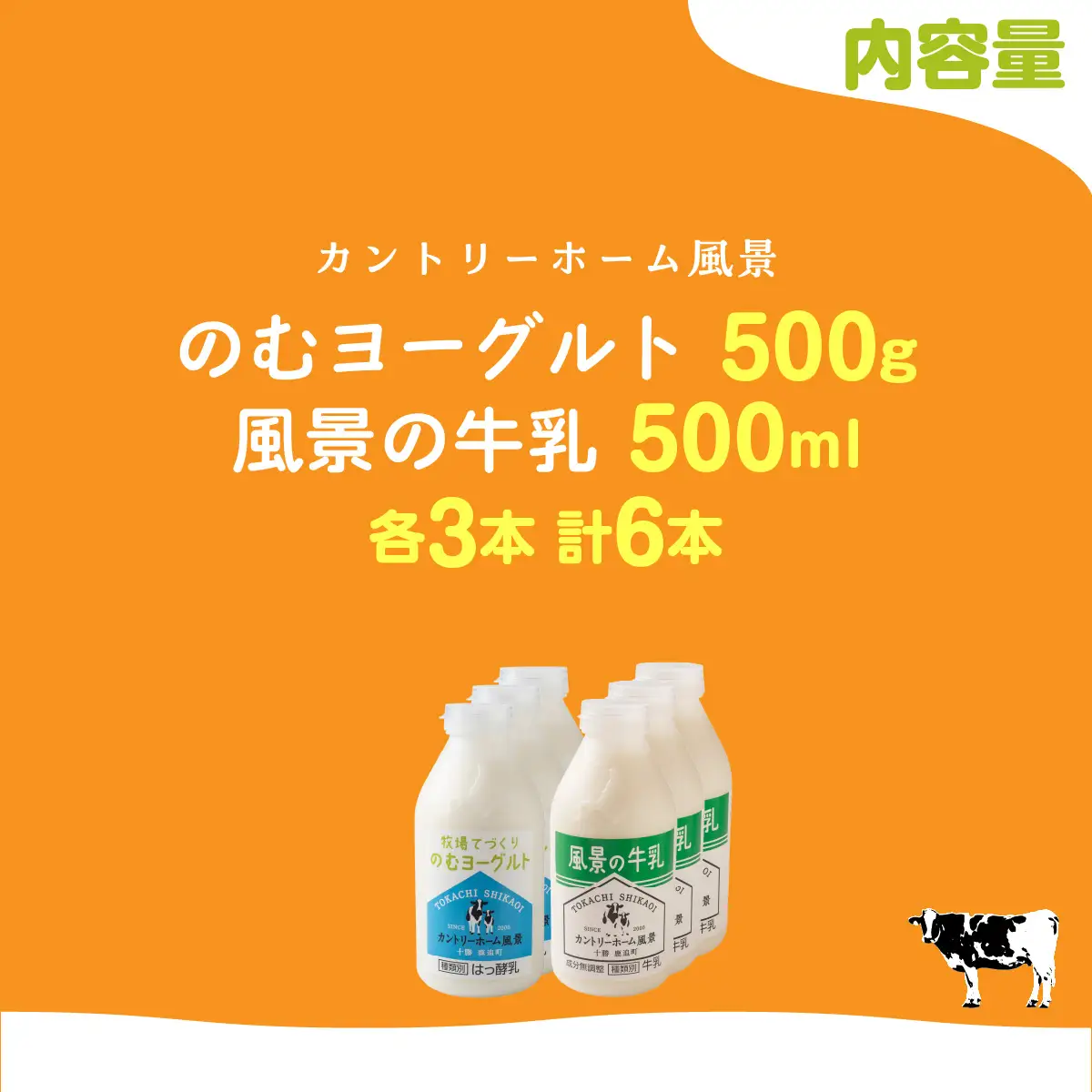 のむヨーグルト500g 風景の牛乳500ml 各3本 SKB107