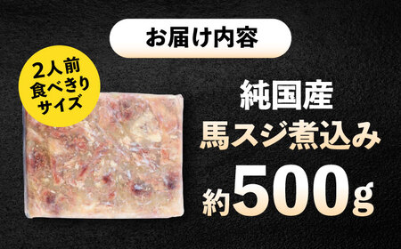 純国産馬 馬スジ煮込み 約500g / 馬肉 馬すじ 馬スジ 煮込み 熊本県 菊陽町【株式会社古閑ファーム】[BHDF020]