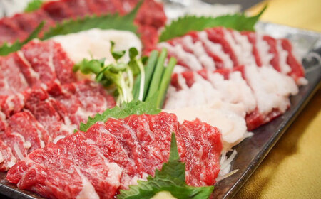 【全3回定期便】【冷蔵】純国産馬 馬刺し食べ比べセット計約260g(赤身/約70g フタエゴ/約70g 霜降り/約70g タテガミ/約50g) / ばさし 馬刺 熊本馬刺し 熊本県 菊陽町【株式会社古閑ファーム】[BHDF045]