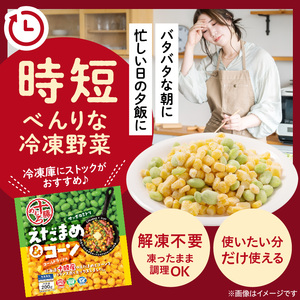 北海道十勝芽室町えだまめ＆コーン200ｇ×2袋  me003-134c　十勝産 枝豆 とうもろこし 冷凍 時短 サッポロミドリ 冷凍野菜 解凍不要