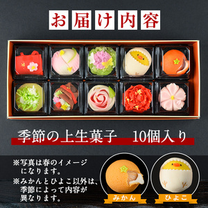 i246-f 【父の日ギフト】季節の上生菓子セット(10個) お菓子 和菓子 生菓子 四季 ギフト 贈り物 和スイーツ お祝い 個包装 冷凍 父の日 プレゼント ギフト 贈答 【リッチモン松元】