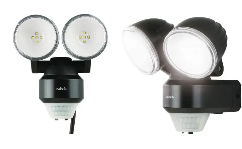 大進 DLA-N4T200スタンダートLEDセンサーライト2灯式 防犯ライト 100V 防雨 屋外 人感センサー 4939736902202