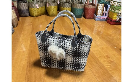 バッグ クラフトおしゃれかごバッグ 雑貨 ファッション オシャレ 赤リボン