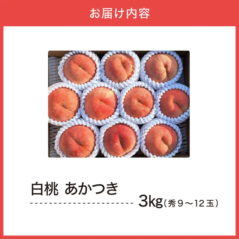 もも ( あかつき ) 3kg フルーツ 果物 山形 08-45-007