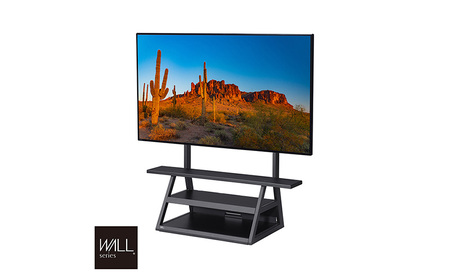 WALL インテリアテレビスタンド M1 CASTER テレビスタンド テレビ台 65インチ対応 自立タイプ 収納性 キャスター付き スマート スタイリッシュ デザイン 独自開発 棚板付き 東京都 大田区 ブラック