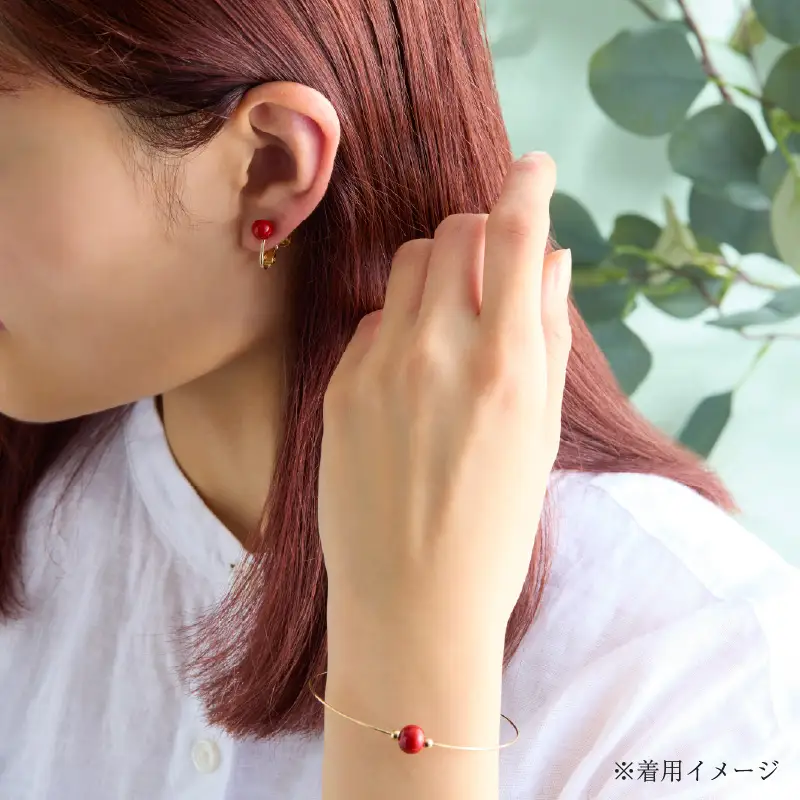 うるしの イヤリングセット　赤　wa110　うるし　イヤリング
