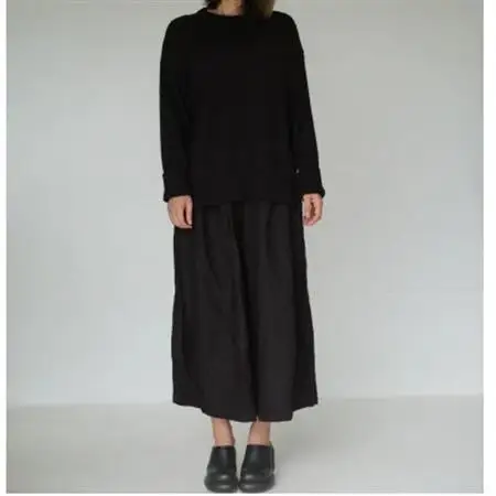 【ezu】monochrome sweater black /コットン100%◆黒◆Lサイズ【1720354】