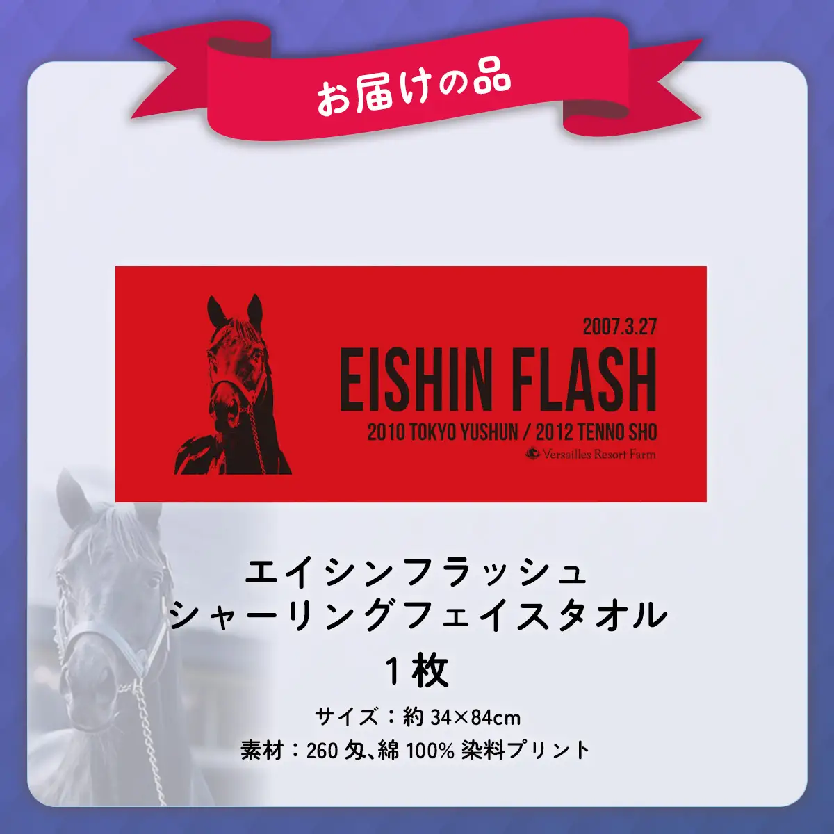 【エイシンフラッシュ】シャーリングフェイスタオル BRTV032