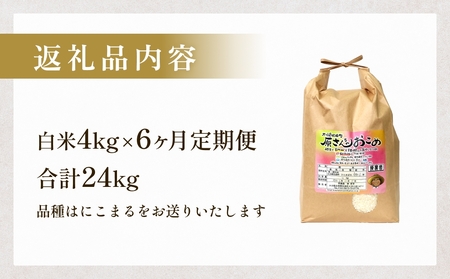 【令和8年産米先行受付】原さんちのお米 白米 ４kg にこまる 6回定期便 米 お米 こめ  コメ 定期 定期便 ご飯 ニコマル 常温 大分県 大分 玖珠町 玖珠
