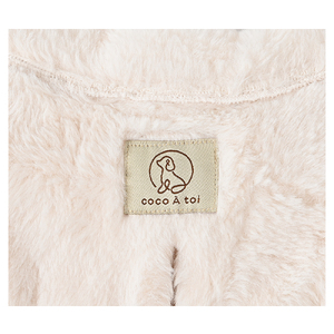 ツイード調リボン付ファーコート ホワイト 犬服 ドッグウェア 【ココアトワ(cocoAtoi)】 Ｍ