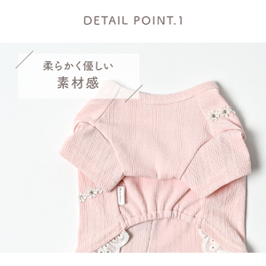 フラワーポシェットTシャツ  イエロー 犬服 小型犬 春夏 パステル ドッグウェア 【ココアトワ(cocoAtoi)】 Ｌ