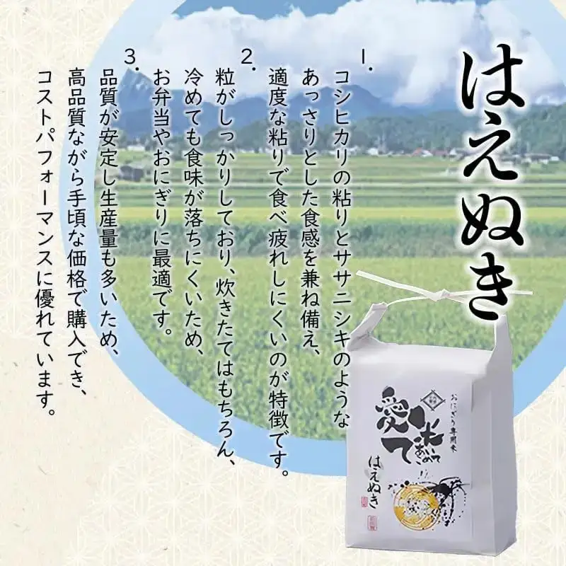 【令和8年産先行予約】 はえぬき　精米 10kg（5kg×2袋）　山形県鶴岡市産　愛米て　| 米 こめ コメ 10キロ ブランド米 庄内米 ごはん ご飯 美味しい 国産 おにぎり 農家直送 おすすめ 人気 お取り寄せ 返礼品