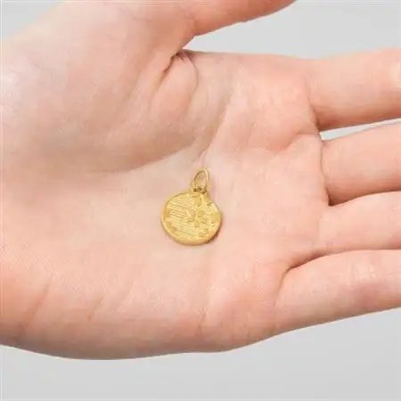 K24 純金(約3.4g)富士/桜メダルペンダント(1点)72-7103【配送不可地域：離島・沖縄県】【1573684】
