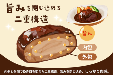 旨包ボリュームリッチハンバーグ 赤ワインと香味野菜の濃厚デミグラスソース175g×4袋 K021081