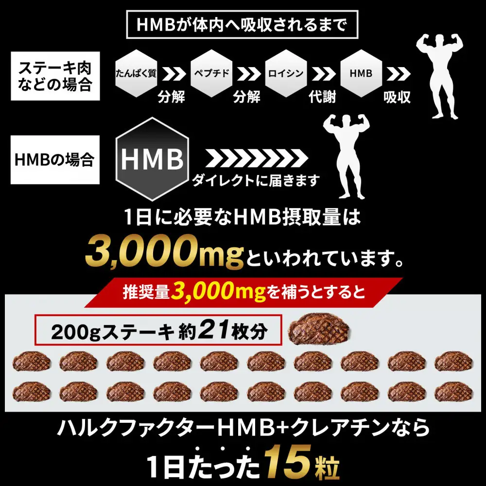 ハルクファクター HMB + クレアチン モノハイドレート 151500mg 450粒 国内製造 筋トレ ダイエット サプリ 錠剤 大容量 タブレット