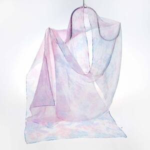 川俣シルク羽二重ストール 紫陽花（パープル）  FAF-0073