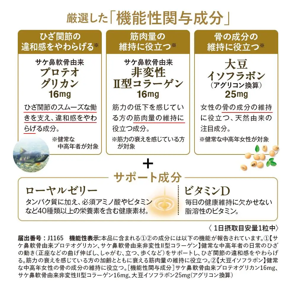 筋骨ケア　ローヤルロコモ〈30粒〉（02178）【006-a143】【山田養蜂場】