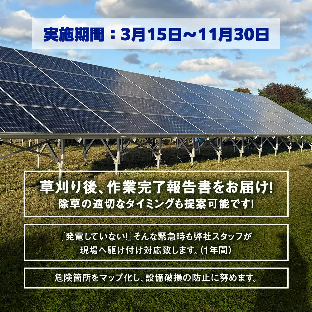太陽光発電所 除草作業（低圧）