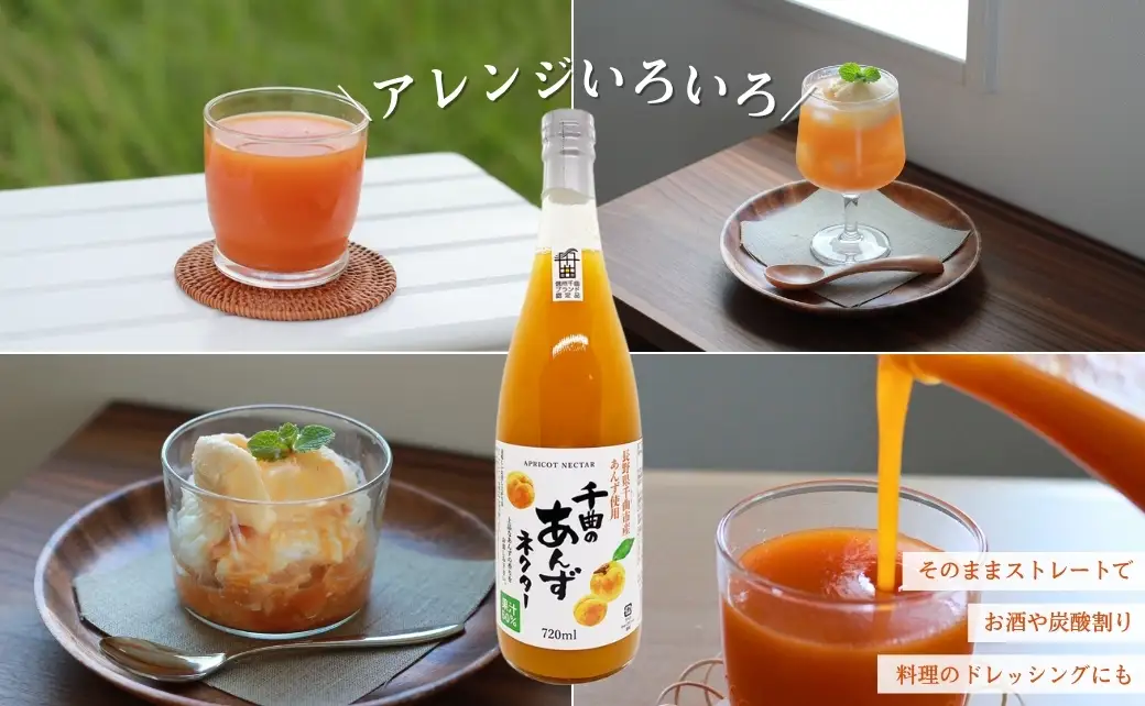 【4か月定期便】信州 千曲のあんずネクター ジュース  720ml 6本セット｜ 杏子 果物 フルーツ 長野県産 千曲市