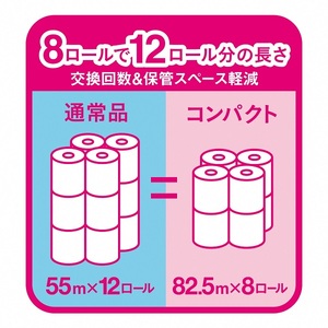 0009-10-01 エリエール トイレットティシュー コンパクトシングル 8ロール×2パック 16ロール　1.5倍巻 82.5m トイレットペーパー シングル パルプ100％ 香りつき 日用品 消耗品 備蓄
