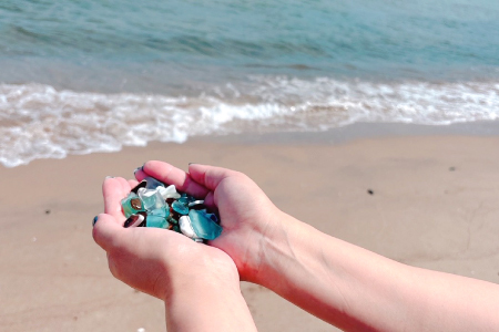 大田市産！シーグラスネックレス【ネックレス アクセサリー シーグラス お洒落 おしゃれ ファッション ねっくれす あくせさりー お祝い ギフト プレゼント 島根県 大田市】