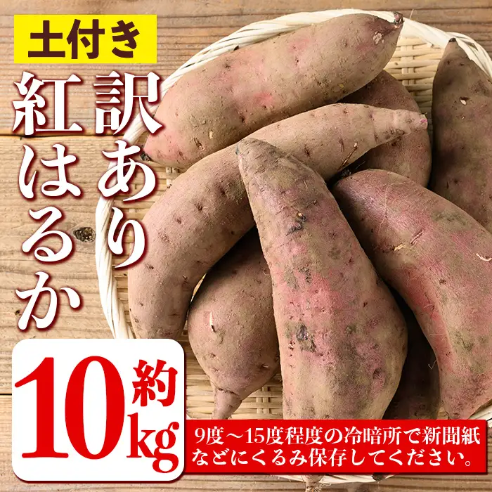 isa875 《訳あり》熟成紅はるか(約10kg・2L～3Lサイズ混合) 訳あり さつまいも 紅はるか 鹿児島 生芋 完熟 長期熟成 土付き べにはるか サツマイモ 焼き芋に 【いさ工房】