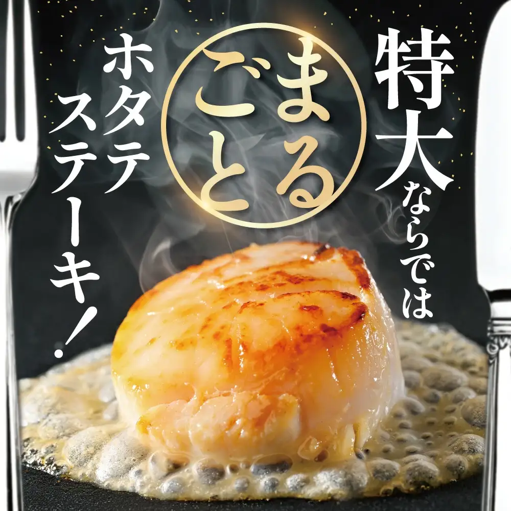 北海道野付産 特大ほたて 500ｇ 個包装（10〜13⽟前後）（Lサイズ）KN0000025
