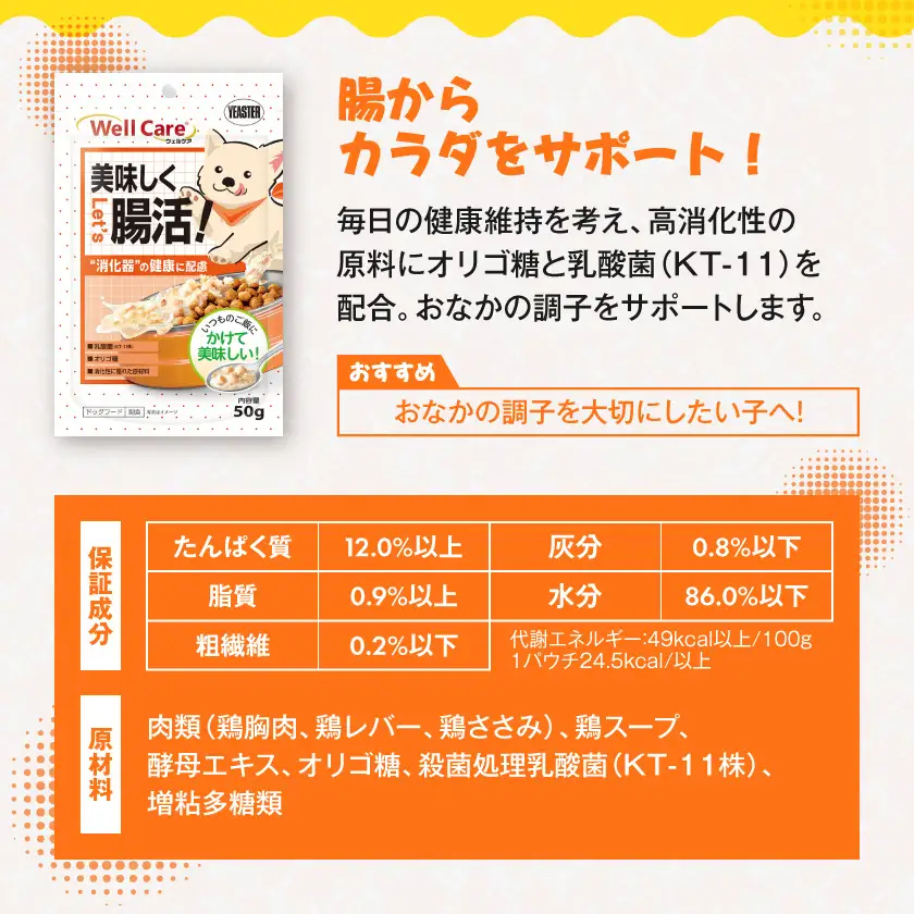 愛犬に【ウェルケア サプリレトルト】Let's 美味しく腸活!12袋〔LE-33-012〕