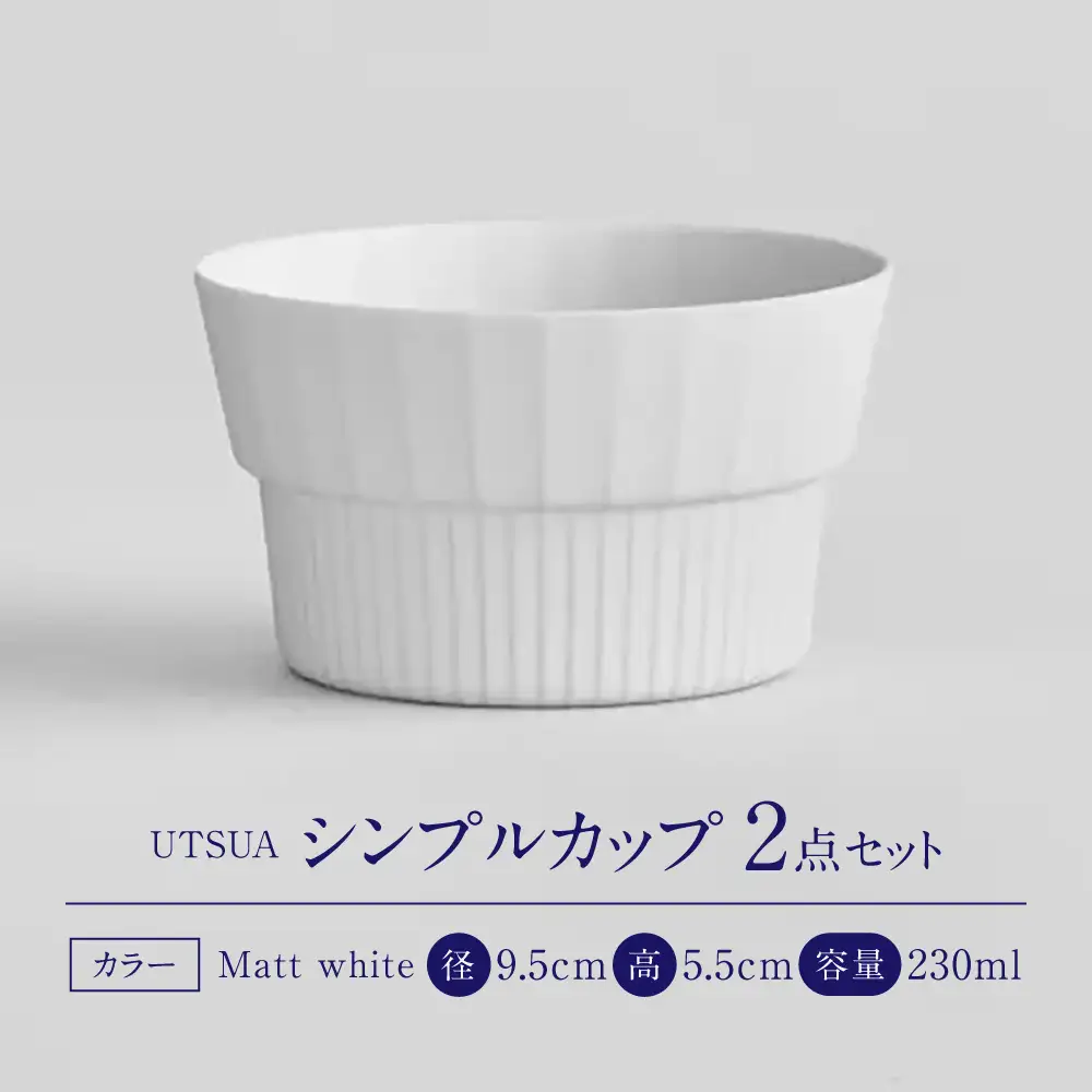 【有田焼】Cup Wide Matt White 2点 / 食器 有田焼 / 佐賀県 / 株式会社まるぶん [41APCD089]