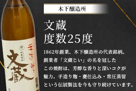 多良木の米焼酎のみくらべ 900ml×2本～球磨の泉・文蔵 015-0701