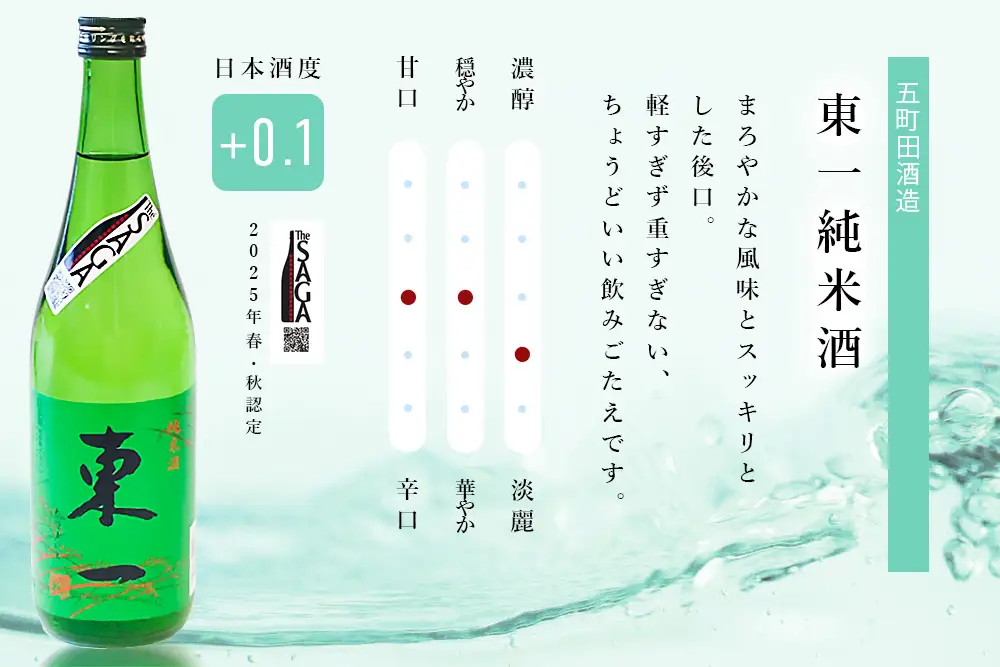 基峰鶴「脊振湧水」とSAGA認定酒「東一純米酒」飲み比べ合計2本セット K029006