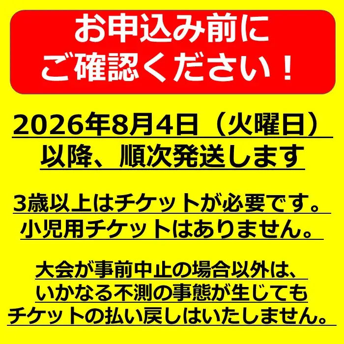 第78回諏訪湖祭湖上花火大会 有料エリア 間欠泉イス席[1人席] 令和8年(2026年)8月15日開催/諏訪湖祭実行委員会[56-10]