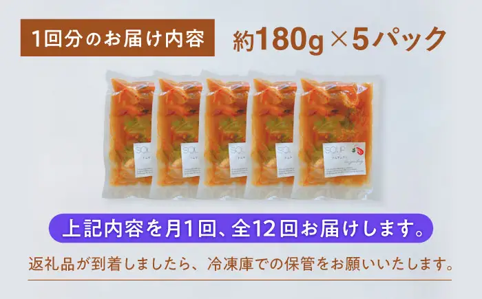 【全12回定期便】トムヤムクン 約180g×5パック 【SOUP LAB】[AYAK019]