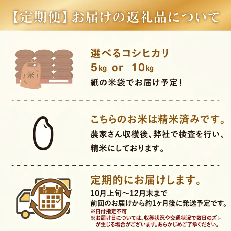 【事前受付 国産 コシヒカリ】定期便3ヶ月 令和8年度産 お米 10kg  タタラ商店 静岡県 牧之原市