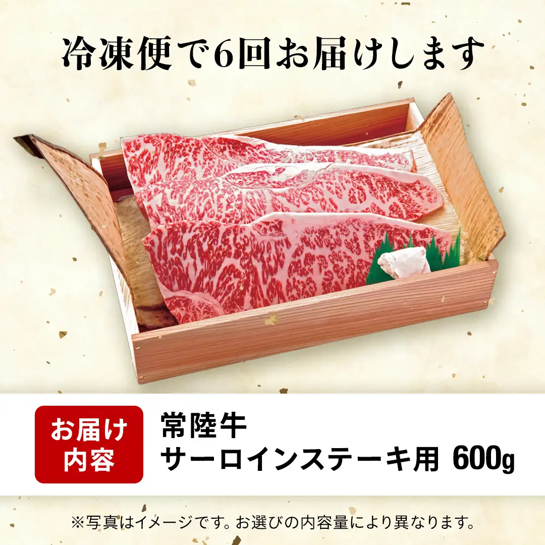 【 6カ月 定期便 】常陸牛 サーロイン ステーキ用 600g 茨城県 黒毛和牛 和牛 牛肉 ブランド牛 A4 A5 冷凍 ステーキ 肉 黒毛 国産牛 誕生日 お祝い 定期便 生活 定期 応援 6回 6ヶ月 霜降り肉 冷凍 ギフト 贈り物 贈答用 (AP013)