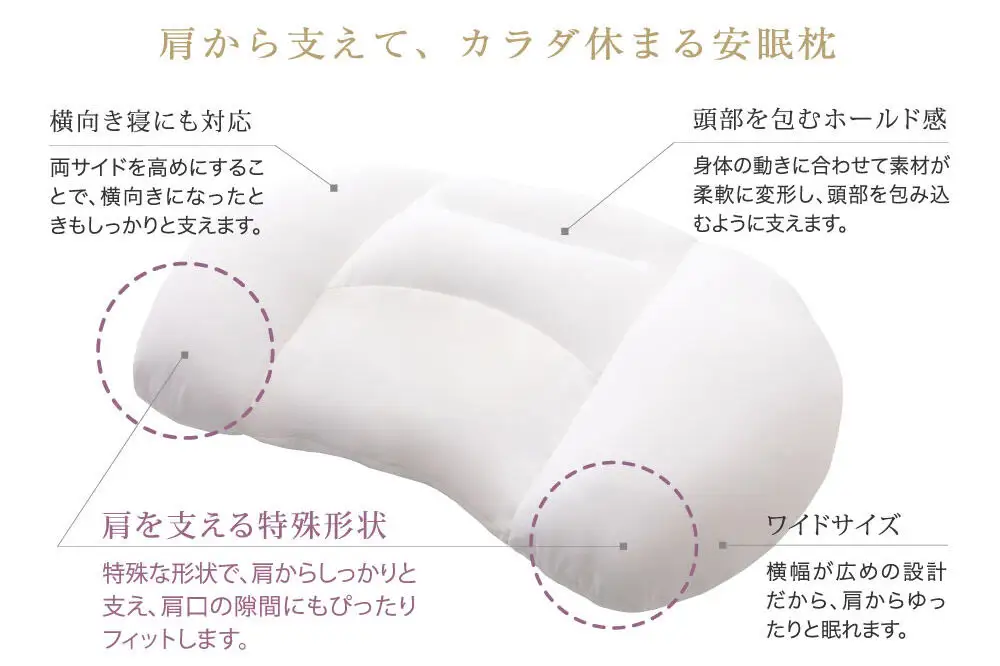 肩から眠る夢枕 ラベンダー カバー付き まくら 枕 ピロー ビーズ 秋田県 八峰町