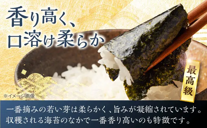 【6回定期便】佐賀県有明海産 一番摘み 全形焼き海苔 50枚 (10枚×5袋) 【松尾水産】[IAY026]