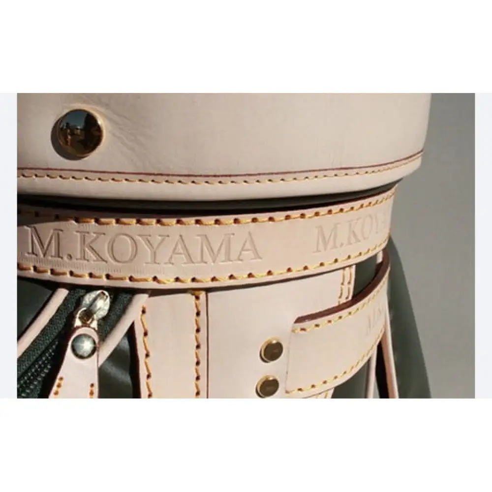 本体：ネイビー×革：ブラウン【小山ゴルフバック製作所】キャディバッグ CB-01 ＜PVC×栃木レザー＞【11100-0970】