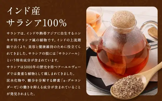 サラシア茶 （ 森のこかげ ） 3g × 100パック サラシア 健康習慣 ハーブティー 美容 お茶 茶葉 飲料 常温 インド 健康茶 ハーブ 食事管理 習慣 無添加
