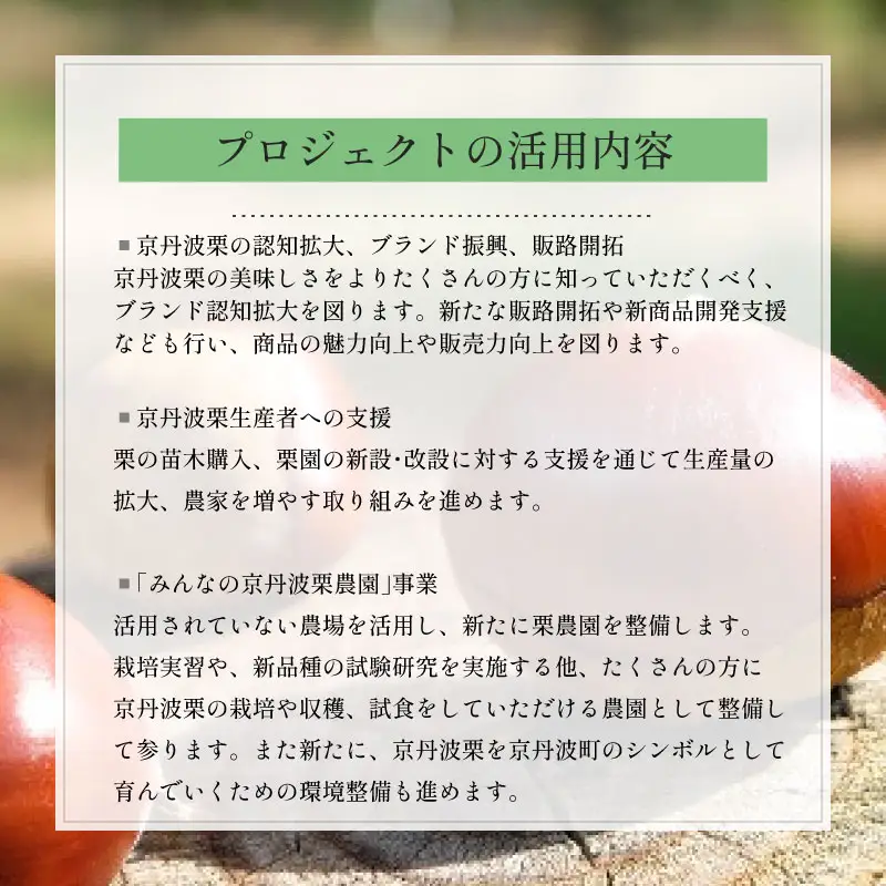 【返礼品なし】 京丹波栗 応援寄附金 5000円