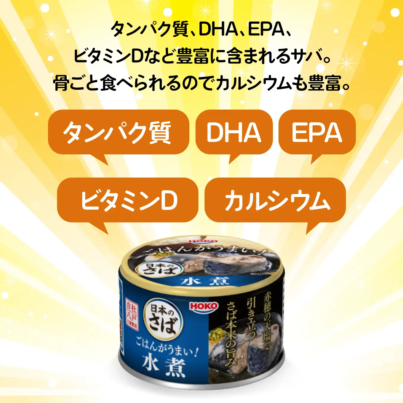 ごはんがうまい！日本のさば缶 水煮 150gx12缶　HOKO 宝幸　青森県 八戸市