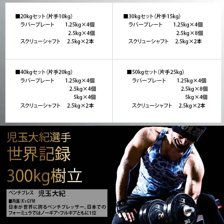ラバーダンベルセットＮＲ２０ｋｇ【大阪府吹田市】