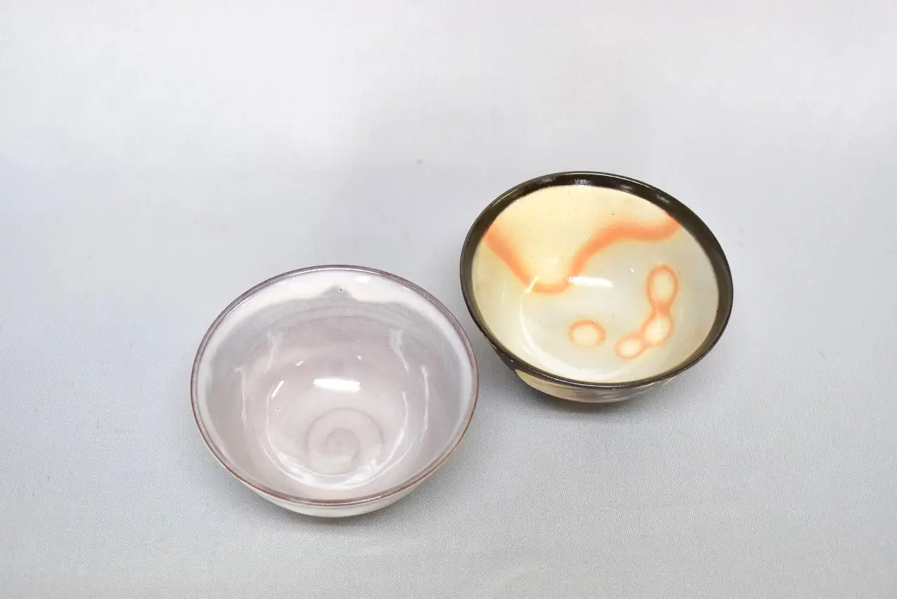 萩焼 ペアごはん茶碗「萩むらさき&御本手」