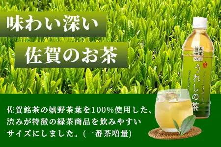 工場直送！うれしの茶 500ml×24本入 《3回 定期便》箱買い セット お茶 飲料 緑茶 飲み切りサイズ うれしの 嬉野茶 ペットボトル 24本入り 500ml ストック ギフト 贈り物 贈答 お中元 お歳暮 季節の変わり目 旬 備蓄 備え 佐賀県 鹿島市 F-97