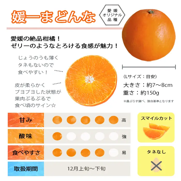 【先行受付】ゼリーのような食感!「媛一まどんな」約2.5kg入【C28-42】【1437098】 YWTN029